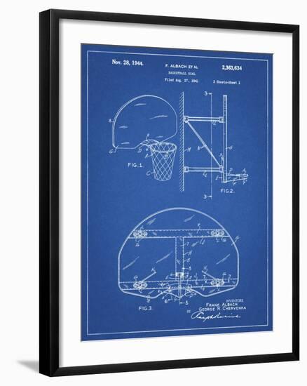 PP196- Blueprint Albach Basketball Goal Patent Poster-Cole Borders-Framed Giclee Print