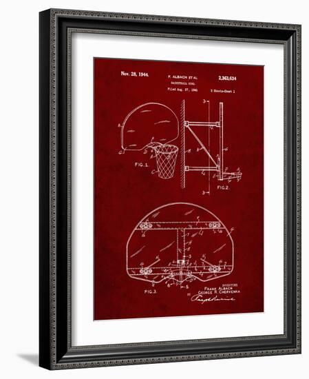 PP196- Burgundy Albach Basketball Goal Patent Poster-Cole Borders-Framed Giclee Print