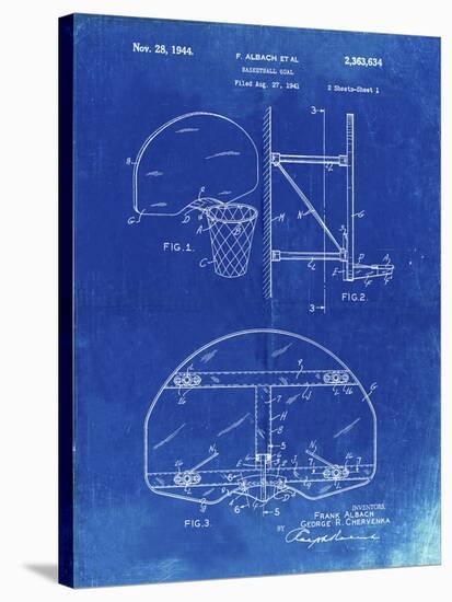 PP196- Faded Blueprint Albach Basketball Goal Patent Poster-Cole Borders-Stretched Canvas