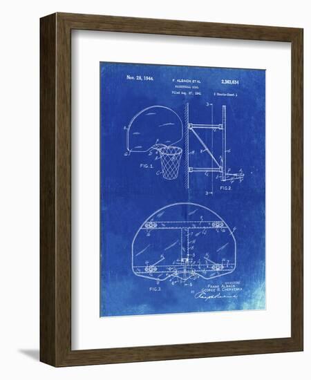 PP196- Faded Blueprint Albach Basketball Goal Patent Poster-Cole Borders-Framed Giclee Print