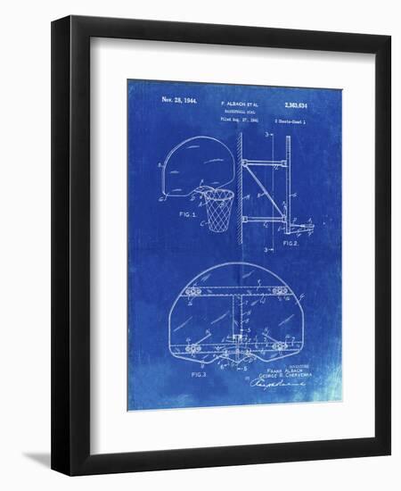 PP196- Faded Blueprint Albach Basketball Goal Patent Poster-Cole Borders-Framed Premium Giclee Print