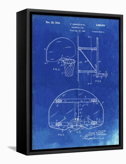 PP196- Faded Blueprint Albach Basketball Goal Patent Poster-Cole Borders-Framed Stretched Canvas