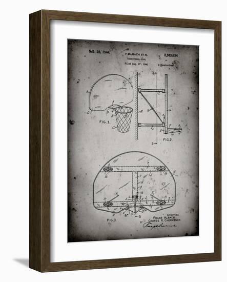 PP196- Faded Grey Albach Basketball Goal Patent Poster-Cole Borders-Framed Giclee Print