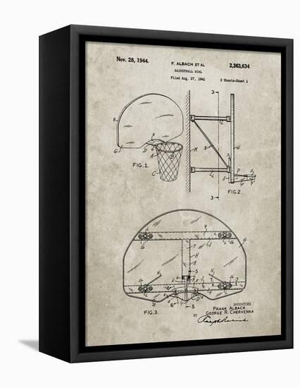 PP196- Sandstone Albach Basketball Goal Patent Poster-Cole Borders-Framed Stretched Canvas