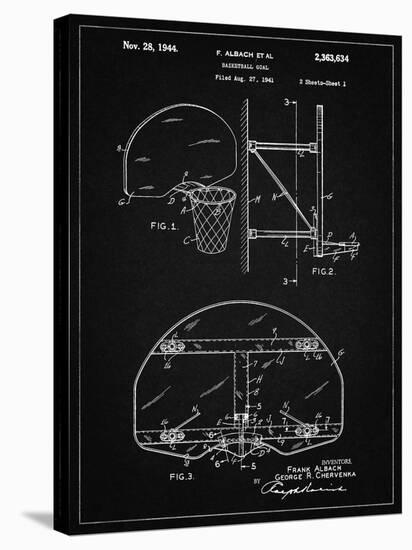 PP196- Vintage Black Albach Basketball Goal Patent Poster-Cole Borders-Stretched Canvas
