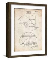 PP196- Vintage Parchment Albach Basketball Goal Patent Poster-Cole Borders-Framed Giclee Print