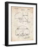 PP196- Vintage Parchment Albach Basketball Goal Patent Poster-Cole Borders-Framed Giclee Print