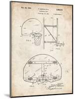PP196- Vintage Parchment Albach Basketball Goal Patent Poster-Cole Borders-Mounted Giclee Print