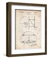 PP196- Vintage Parchment Albach Basketball Goal Patent Poster-Cole Borders-Framed Premium Giclee Print