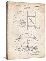 PP196- Vintage Parchment Albach Basketball Goal Patent Poster-Cole Borders-Stretched Canvas