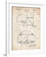 PP196- Vintage Parchment Albach Basketball Goal Patent Poster-Cole Borders-Framed Giclee Print