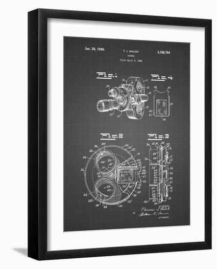 PP198- Black Grid Bell and Howell Color Filter Camera Patent Poster-Cole Borders-Framed Giclee Print