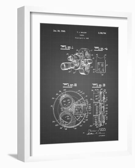 PP198- Black Grid Bell and Howell Color Filter Camera Patent Poster-Cole Borders-Framed Giclee Print