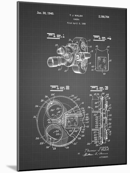 PP198- Black Grid Bell and Howell Color Filter Camera Patent Poster-Cole Borders-Mounted Giclee Print