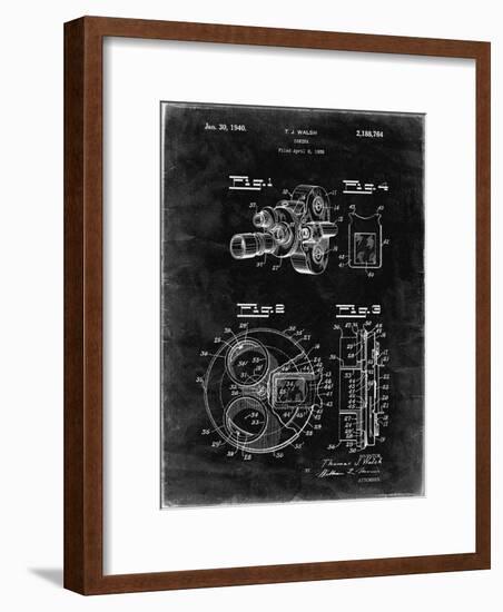 PP198- Black Grunge Bell and Howell Color Filter Camera Patent Poster-Cole Borders-Framed Giclee Print