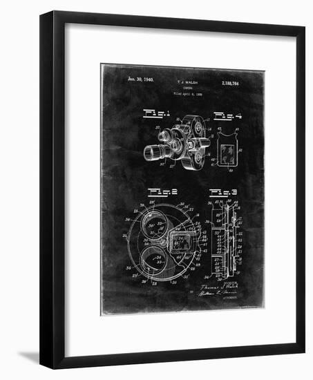 PP198- Black Grunge Bell and Howell Color Filter Camera Patent Poster-Cole Borders-Framed Giclee Print