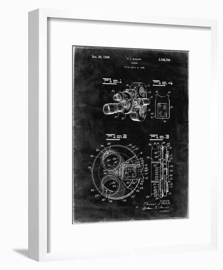 PP198- Black Grunge Bell and Howell Color Filter Camera Patent Poster-Cole Borders-Framed Giclee Print