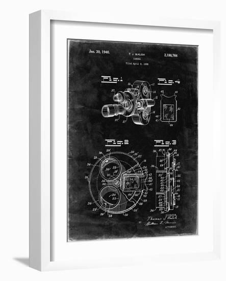 PP198- Black Grunge Bell and Howell Color Filter Camera Patent Poster-Cole Borders-Framed Giclee Print