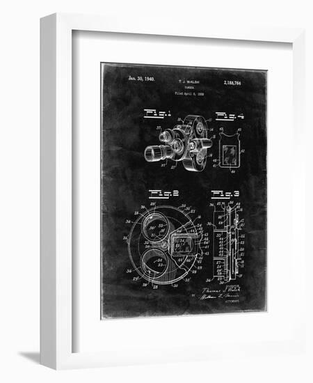 PP198- Black Grunge Bell and Howell Color Filter Camera Patent Poster-Cole Borders-Framed Giclee Print