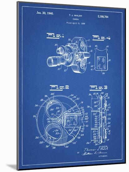 PP198- Blueprint Bell and Howell Color Filter Camera Patent Poster-Cole Borders-Mounted Giclee Print
