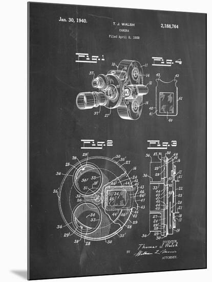 PP198- Chalkboard Bell and Howell Color Filter Camera Patent Poster-Cole Borders-Mounted Giclee Print