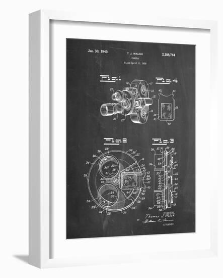 PP198- Chalkboard Bell and Howell Color Filter Camera Patent Poster-Cole Borders-Framed Giclee Print