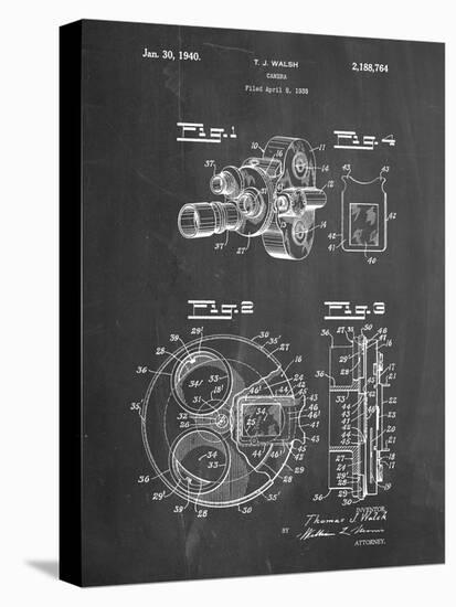 PP198- Chalkboard Bell and Howell Color Filter Camera Patent Poster-Cole Borders-Stretched Canvas