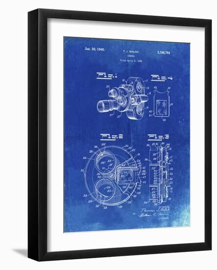 PP198- Faded Blueprint Bell and Howell Color Filter Camera Patent Poster-Cole Borders-Framed Giclee Print