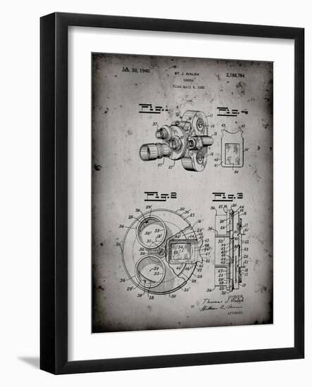 PP198- Faded Grey Bell and Howell Color Filter Camera Patent Poster-Cole Borders-Framed Giclee Print