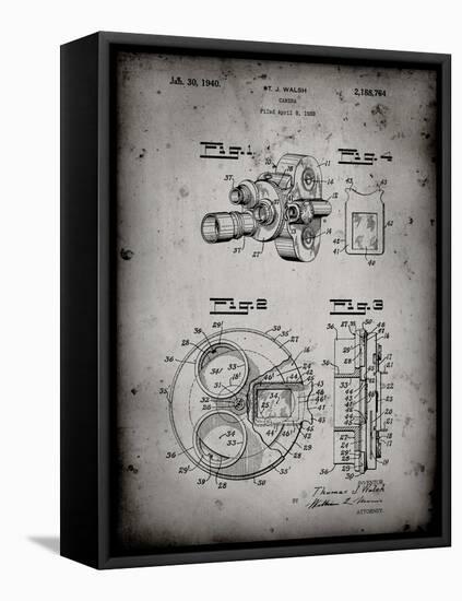 PP198- Faded Grey Bell and Howell Color Filter Camera Patent Poster-Cole Borders-Framed Stretched Canvas