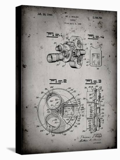 PP198- Faded Grey Bell and Howell Color Filter Camera Patent Poster-Cole Borders-Stretched Canvas