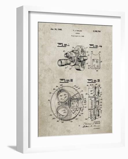 PP198- Sandstone Bell and Howell Color Filter Camera Patent Poster-Cole Borders-Framed Giclee Print