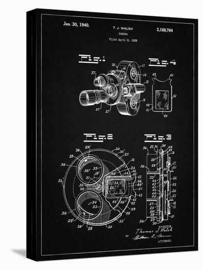 PP198- Vintage Black Bell and Howell Color Filter Camera Patent Poster-Cole Borders-Stretched Canvas