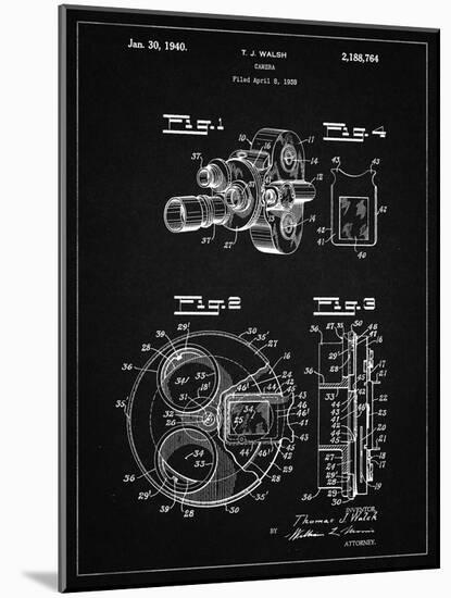 PP198- Vintage Black Bell and Howell Color Filter Camera Patent Poster-Cole Borders-Mounted Giclee Print