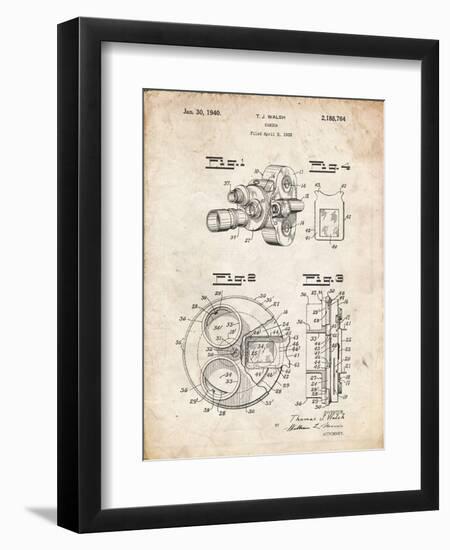 PP198- Vintage Parchment Bell and Howell Color Filter Camera Patent Poster-Cole Borders-Framed Premium Giclee Print