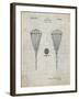 PP199- Antique Grid Parchment Lacrosse Stick 1948 Patent Poster-Cole Borders-Framed Giclee Print