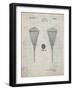 PP199- Antique Grid Parchment Lacrosse Stick 1948 Patent Poster-Cole Borders-Framed Giclee Print