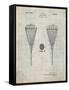 PP199- Antique Grid Parchment Lacrosse Stick 1948 Patent Poster-Cole Borders-Framed Stretched Canvas