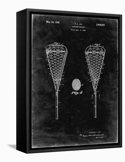 PP199- Black Grunge Lacrosse Stick 1948 Patent Poster-Cole Borders-Framed Stretched Canvas