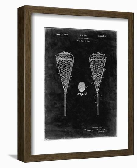 PP199- Black Grunge Lacrosse Stick 1948 Patent Poster-Cole Borders-Framed Giclee Print