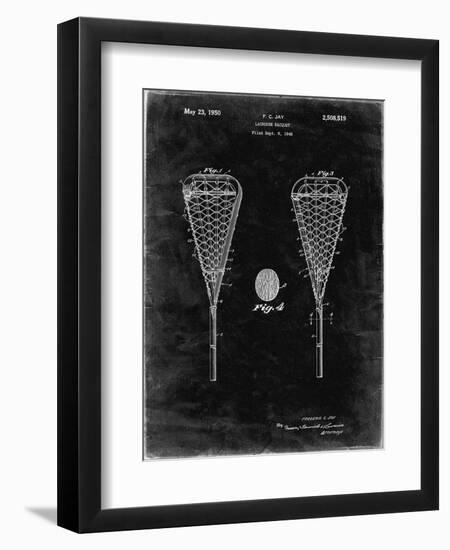 PP199- Black Grunge Lacrosse Stick 1948 Patent Poster-Cole Borders-Framed Giclee Print