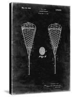 PP199- Black Grunge Lacrosse Stick 1948 Patent Poster-Cole Borders-Stretched Canvas