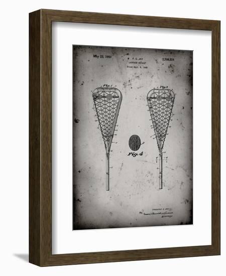 PP199- Faded Grey Lacrosse Stick 1948 Patent Poster-Cole Borders-Framed Giclee Print