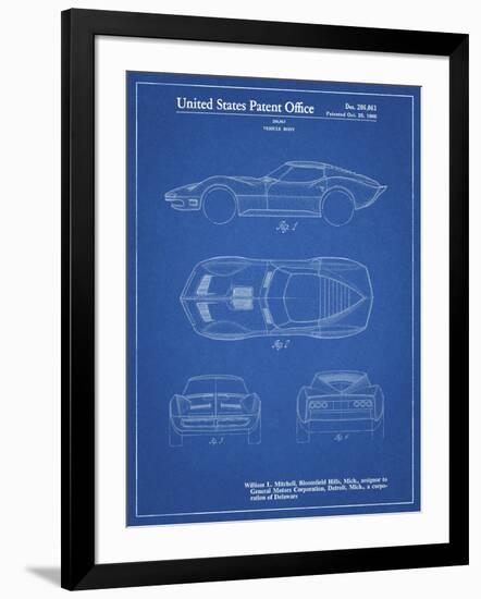 PP21 Blueprint-Borders Cole-Framed Giclee Print