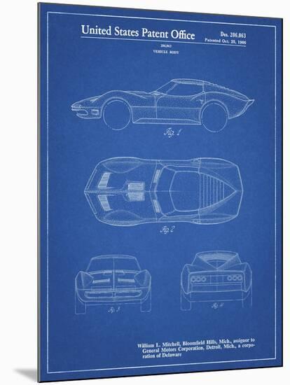 PP21 Blueprint-Borders Cole-Mounted Giclee Print