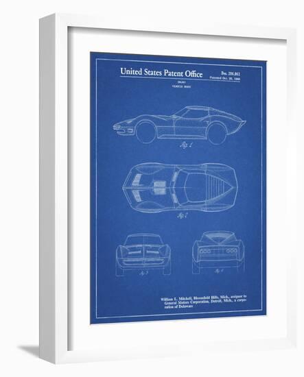 PP21 Blueprint-Borders Cole-Framed Giclee Print