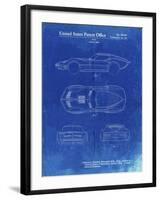 PP21 Faded Blueprint-Borders Cole-Framed Giclee Print