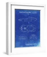 PP21 Faded Blueprint-Borders Cole-Framed Giclee Print