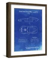 PP21 Faded Blueprint-Borders Cole-Framed Giclee Print