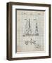 PP216-Antique Grid Parchment Schlumpf Sailboat Patent Poster-Cole Borders-Framed Giclee Print